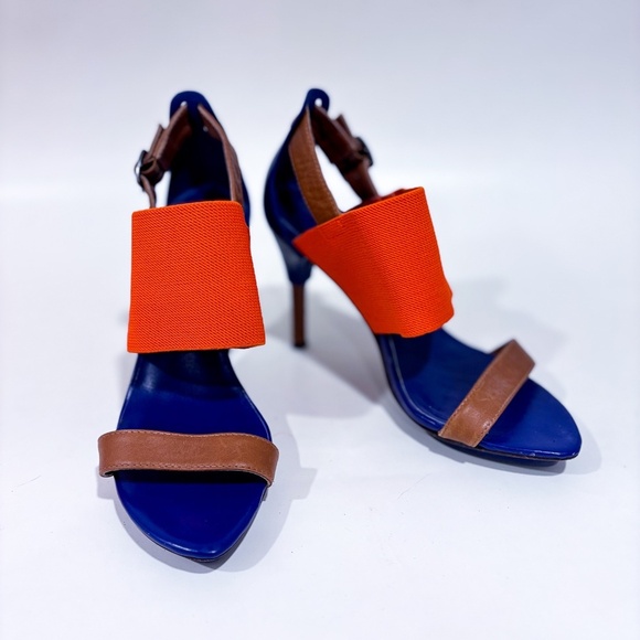 UNITED NUDE Orange & Blue Heeled Sandals - Picture 3 of 11